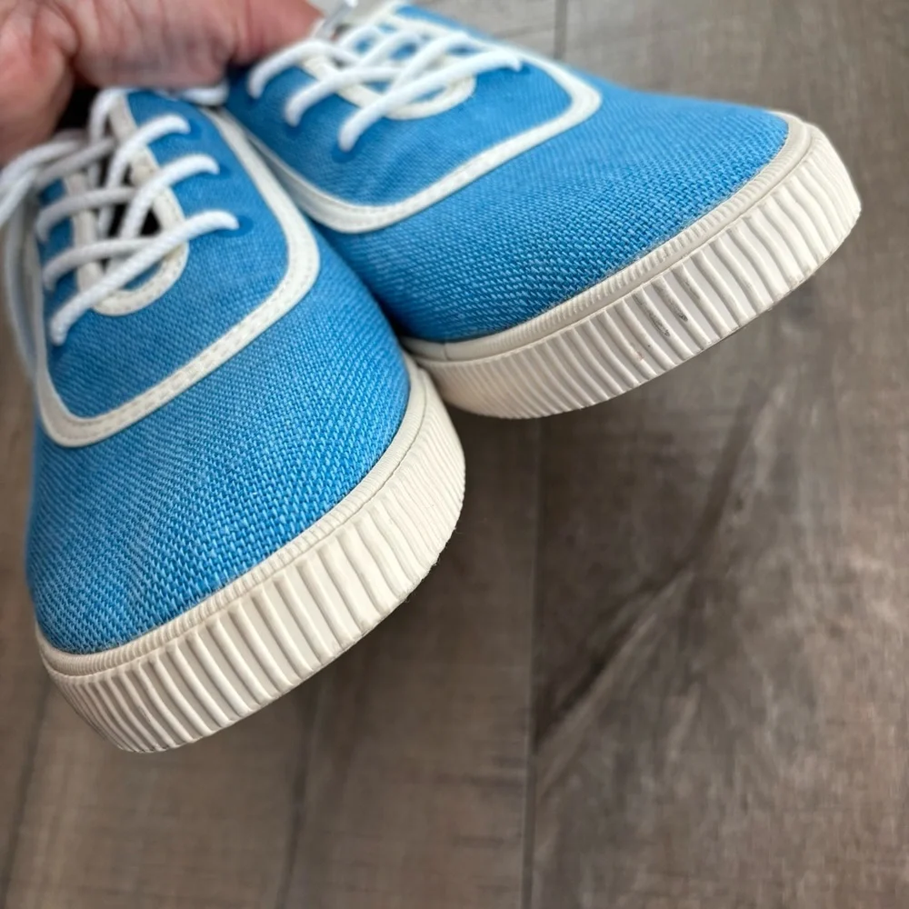 Toms Carmel Lifestyle Sneakers Blue Lace up Canvas Women's Size 9